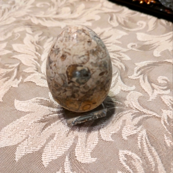 Vintage Other - 🥚 Vintage Exquisite Cream Tan White & Grey Decorative Polished Marble Egg